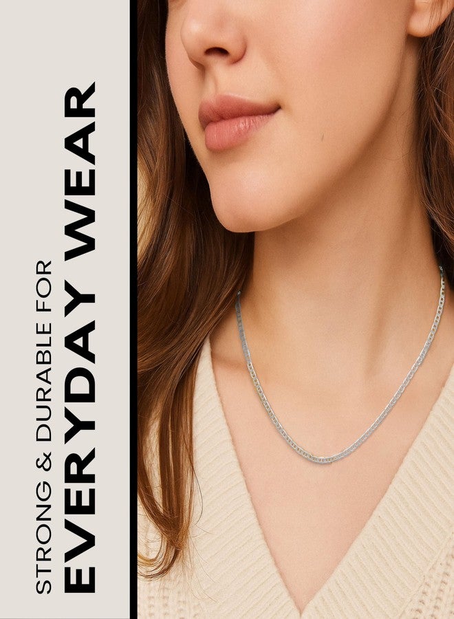 KISPER Silver Chain for Men Women - 925 Sterling Silver Italian Figaro Mariner Curb Chain Necklace for Men - Made in Italy - Image 4